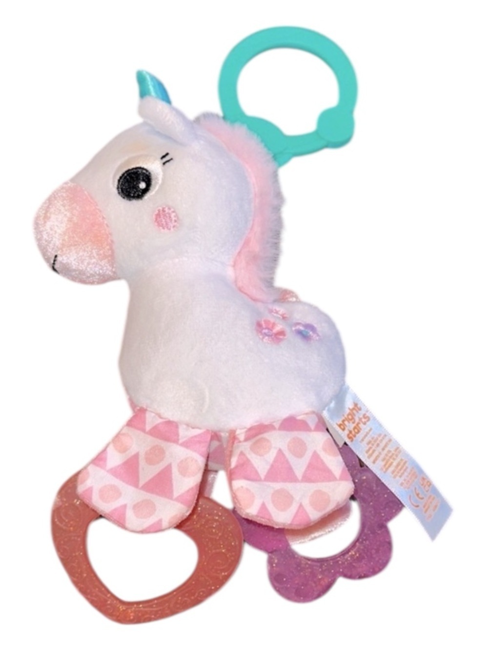 Bright starts baby unicorn clip on toy
